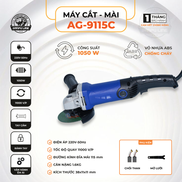 Máy cắt mài cầm tay AG-9115C